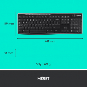 Logitech Wireless Desktop MK270 vezeték nélküli angol billentyűzet UK + egér (920-004523)